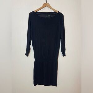 Zadig & Voltaire Rhinestone Star Black Knit long Sleeve Black Dress  Sz M Zuma